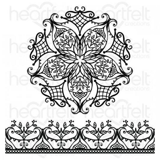 Bursting Bloom Mosaics Cling Stamp Set And Die COMBO