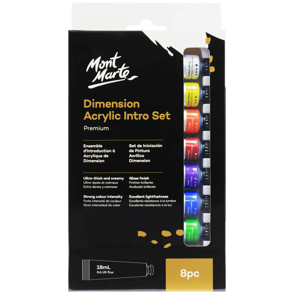 Dimension Acrylic Paint Intro Set Premium 8pc x 18ml (0.6 US fl.oz)