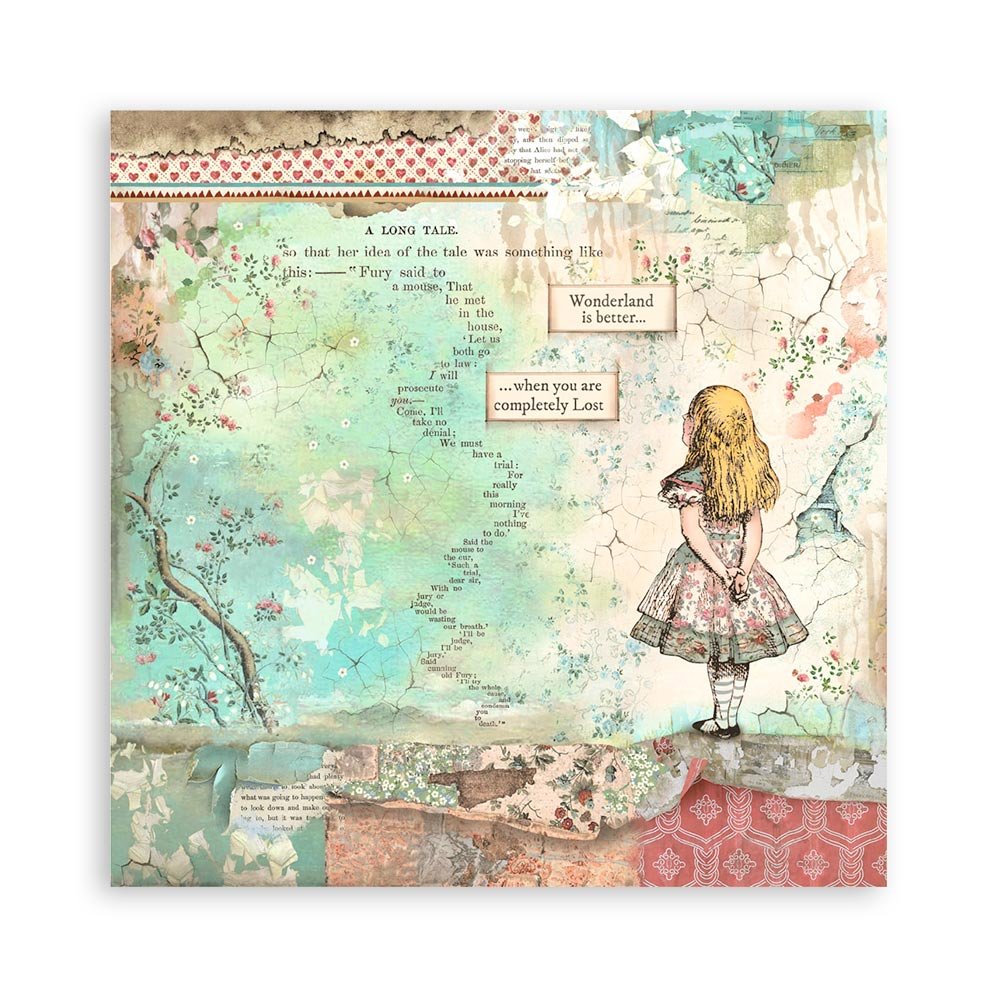 Stamperia - Alice Forever - Fabric - 4 Sheets - SBPLT12