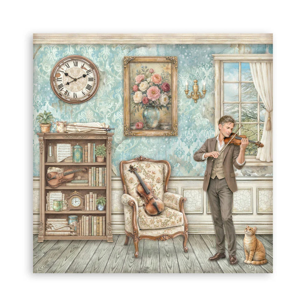 Stamperia Scrapbooking Printed Pad 8" x 8" 22/pkg Single-Sided - Symphony