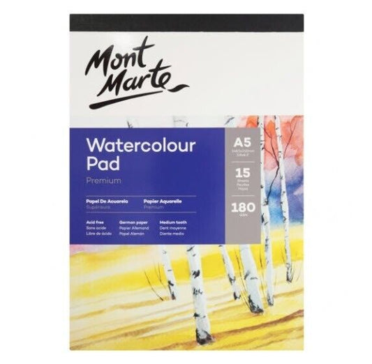 Watercolour Pad German Paper A5 180gsm 15sht