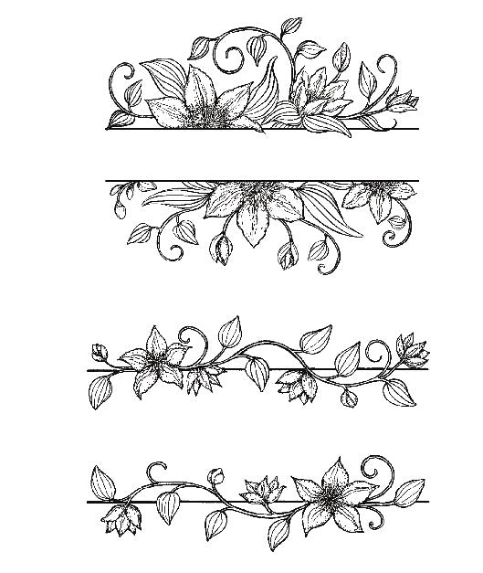 Vining Clematis Banner Cling Stamp Set And Die COMBO