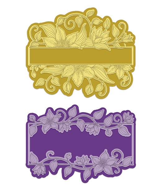Vining Clematis Banner Cling Stamp Set And Die COMBO