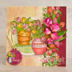 Tulip Bouquet Cling Stamp Set and Die COMBO