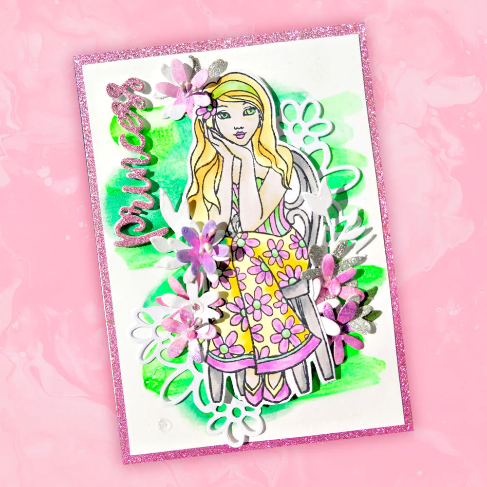 Stamp Set - You Go Girl - Sitting Pretty - 4pc