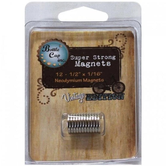 Bottle Cap Inc Vintage Magnets .5 Inch 12/Pkg