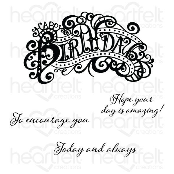 Elaborate Birthday Cling Stamp Set and Die COMBO