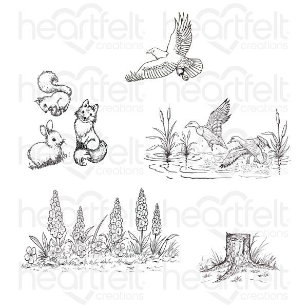 Create a 'scape Nature Cling Stamp Set And Die COMBO