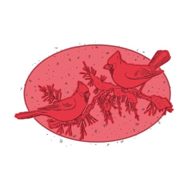 Snowy Pine Cardinals Cling Stamp Set And Die Combo