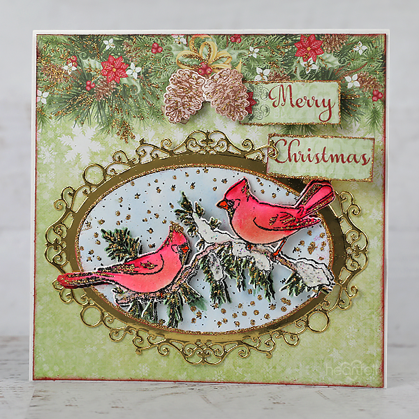 Snowy Pine Cardinals Cling Stamp Set And Die Combo