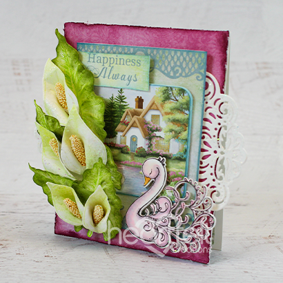 Feathery Swan Cling Stamp Set and Die COMBO