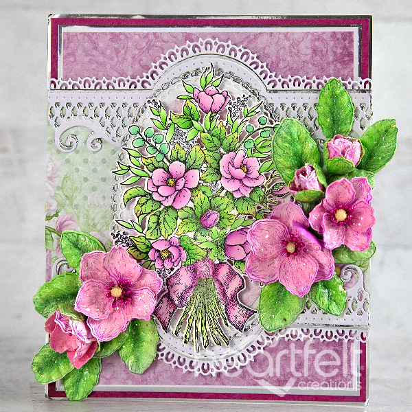 Sweet Magnolia Bouquet Cling Stamp Set and Die COMBO
