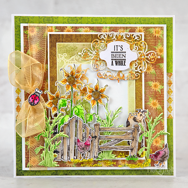 Barnyard Accents Cling Stamp Set and Die COMBO