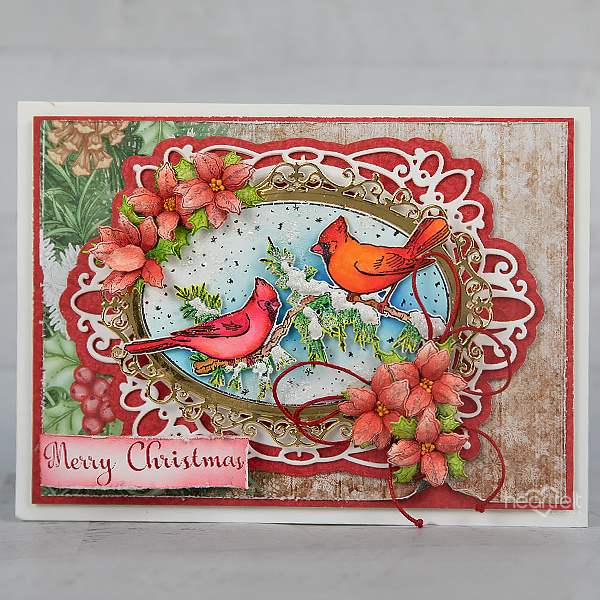 Snowy Pine Cardinals Cling Stamp Set And Die Combo