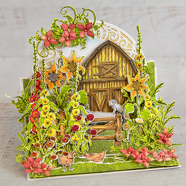 Barnyard Accents Cling Stamp Set and Die COMBO