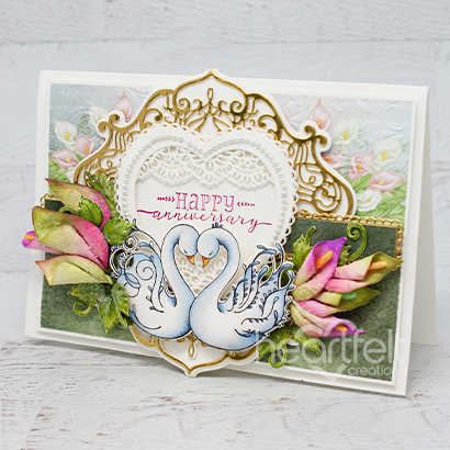 Feathery Swan Cling Stamp Set and Die COMBO