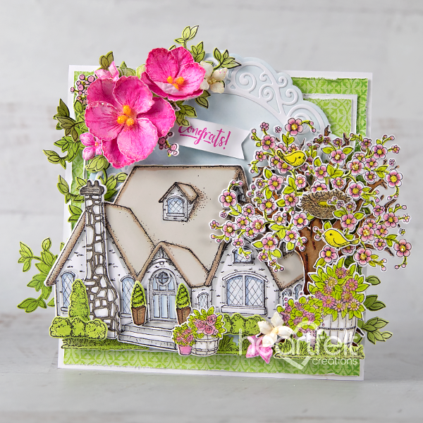 Cottage Summer 'scapes Cling Stamp Set And Die COMBO