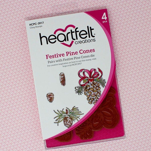 Festive Pine Cones Cling Stamp Set and Die COMBO