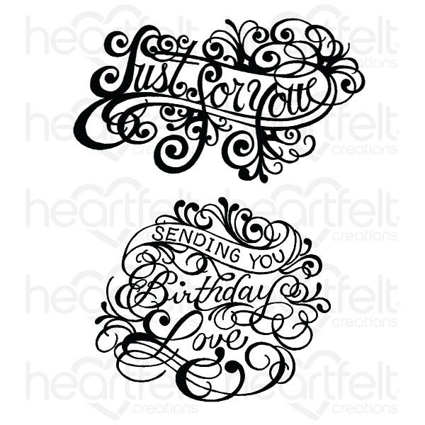 Ornate Just for You Cling Stamp Set And Die COMBO
