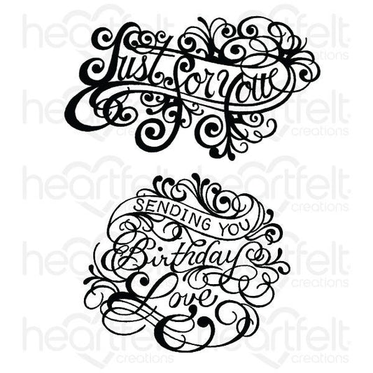Ornate Just for You Cling Stamp Set And Die COMBO