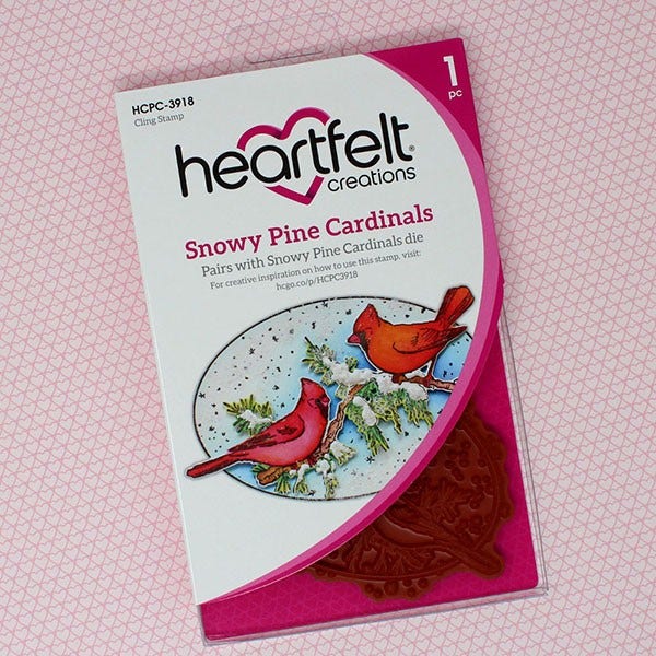 Snowy Pine Cardinals Cling Stamp Set And Die Combo