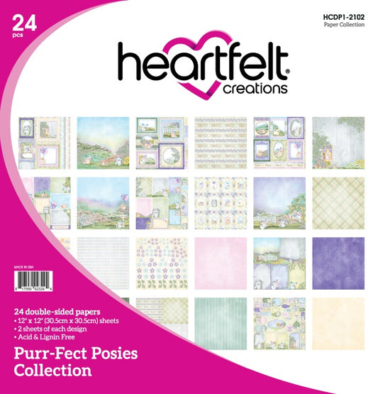 Purr-Fect Posies Paper Pad 12"X12" 24/Pkg