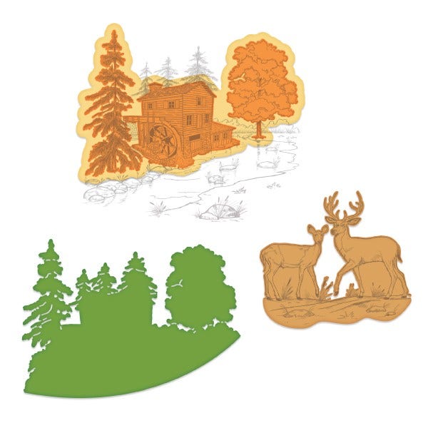 Create a 'scape Wilderness Cling Stamp Set And Die COMBO