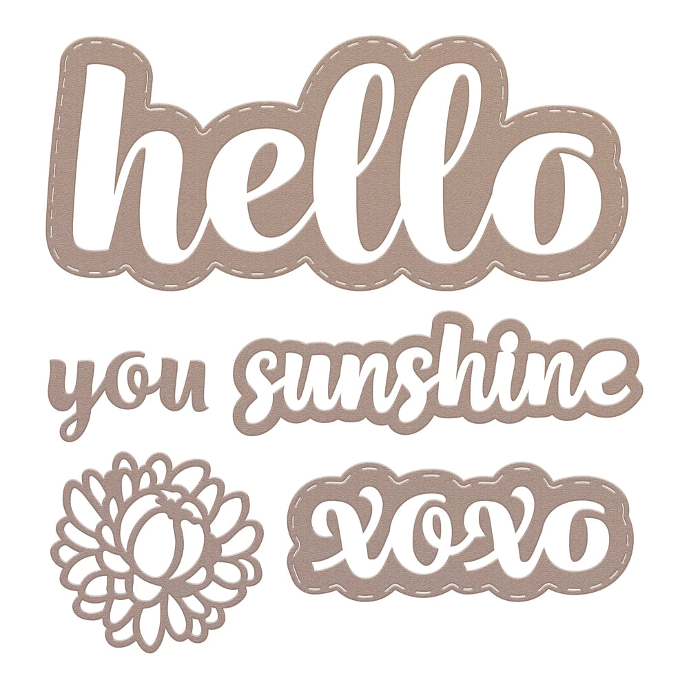 Cutting Die - Homely Florals - Hello Sentiment Set (7pc)