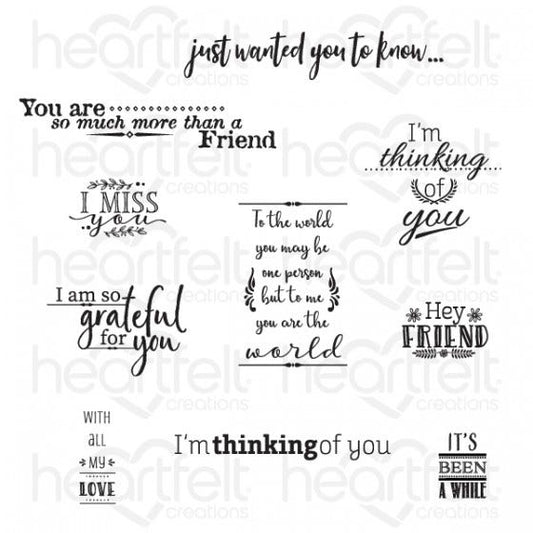 For My Friend Sentiments Cling Stamp Set