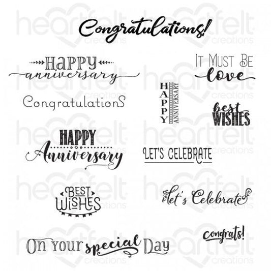 Celebrate Love Sentiments Cling Stamp Set