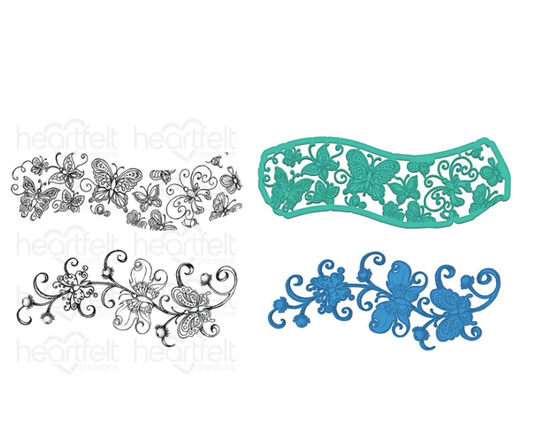 Butterfly Dreams Border Cling Stamp Set and Die COMBO