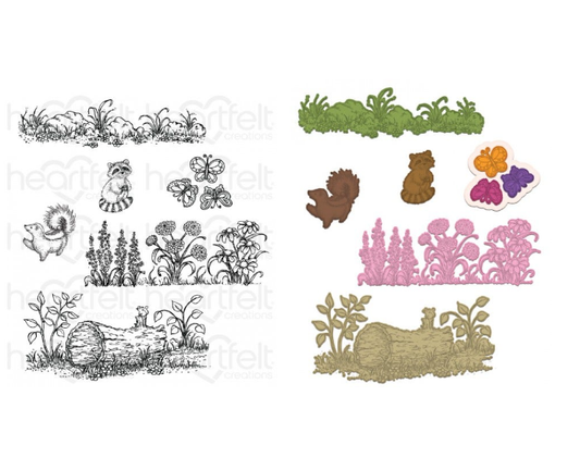 Woodsy Wonderland Cling Stamp Set and Die COMBO