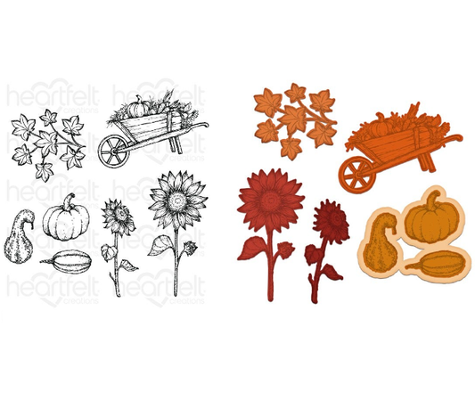 Countryside Autumn 'scapes Cling Stamp Set And Die COMBO