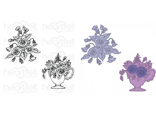 Burst of Spring Cling Stamp Set And Die COMBO