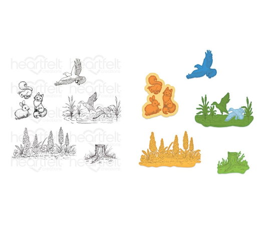Create a 'scape Nature Cling Stamp Set And Die COMBO