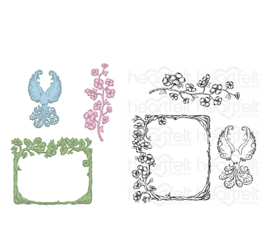 Flowering Dogwood Branches Cling Stamp and Die Combo
