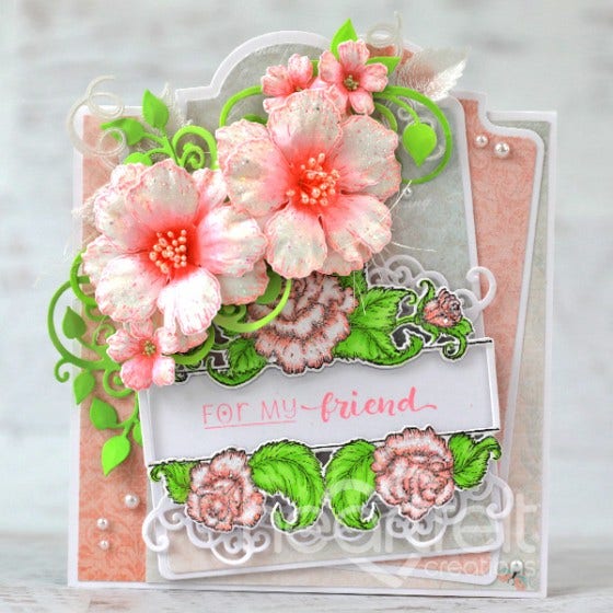 Elegant Rose Banner Cling Stamp Set And Die COMBO