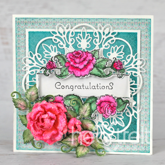 Elegant Rose Banner Cling Stamp Set And Die COMBO