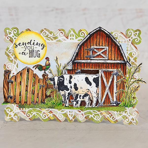 Home on the Farm Cling Stamp Set and Die COMBO