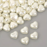 8mm White Acrylic Love Heart Beads