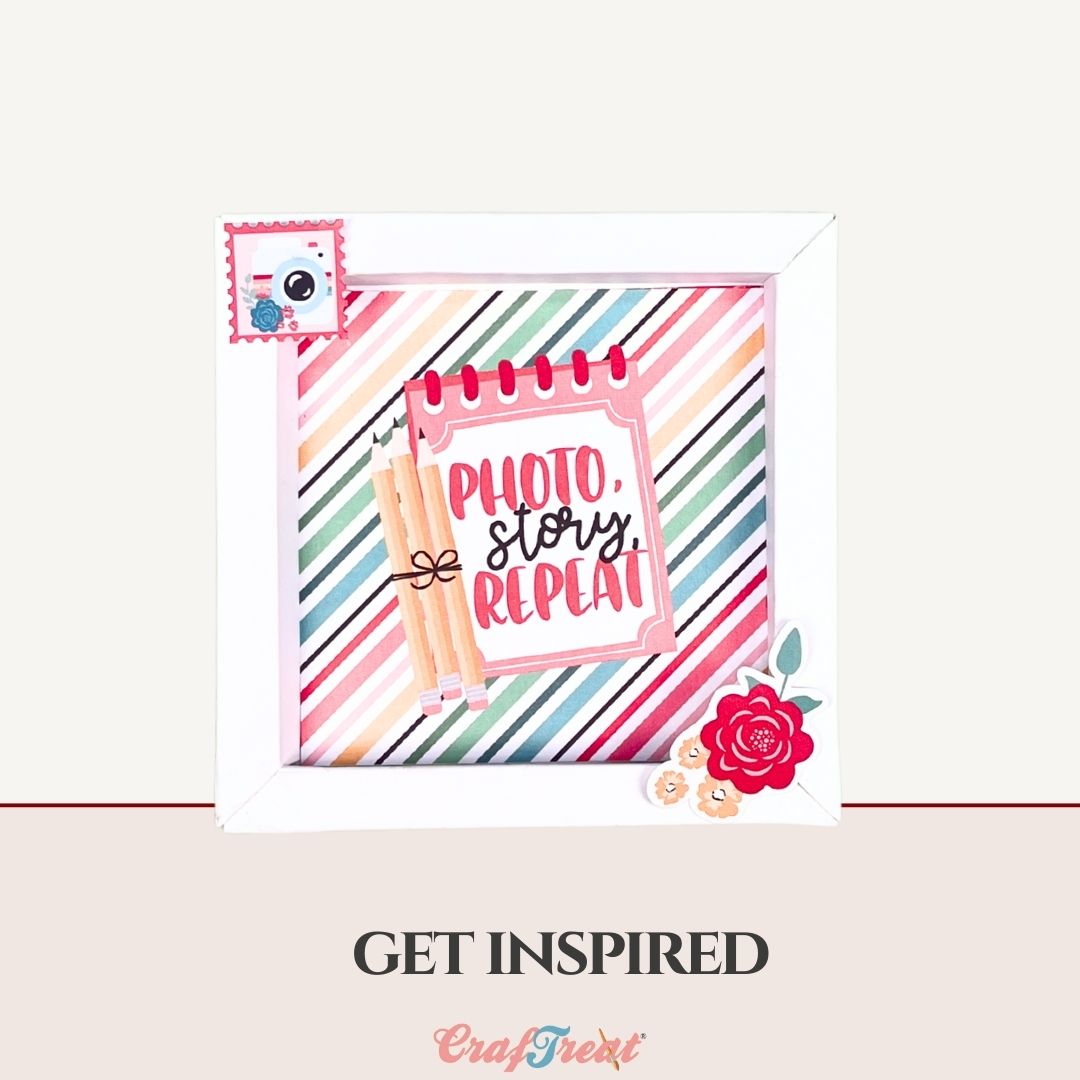 CrafTreat 3D Fold Shapes - Paper Frames White - Square 6pcs
