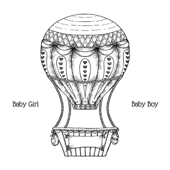 Baby's Air Balloon Cling Stamp Set And Die COMBO