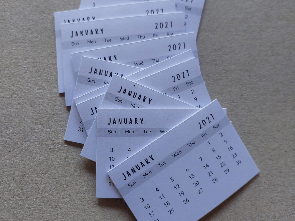 Mini Calendar Tabs 2027
