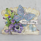 Small Floral Butterfly Cling Stamp Set And Die COMBO