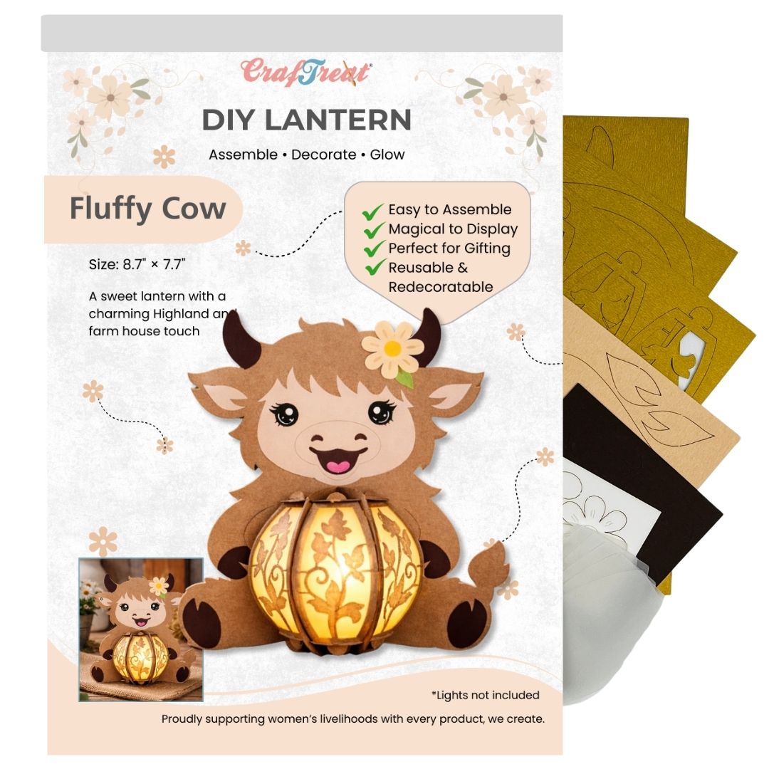 CrafTreat DIY Paper Lanterns - Fluffy Cow