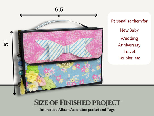 CrafTreat Handbag GiftBag DIY Scrapbook Blanks for Photo Album - 2 Sets - 1 Black & 1 Kraft