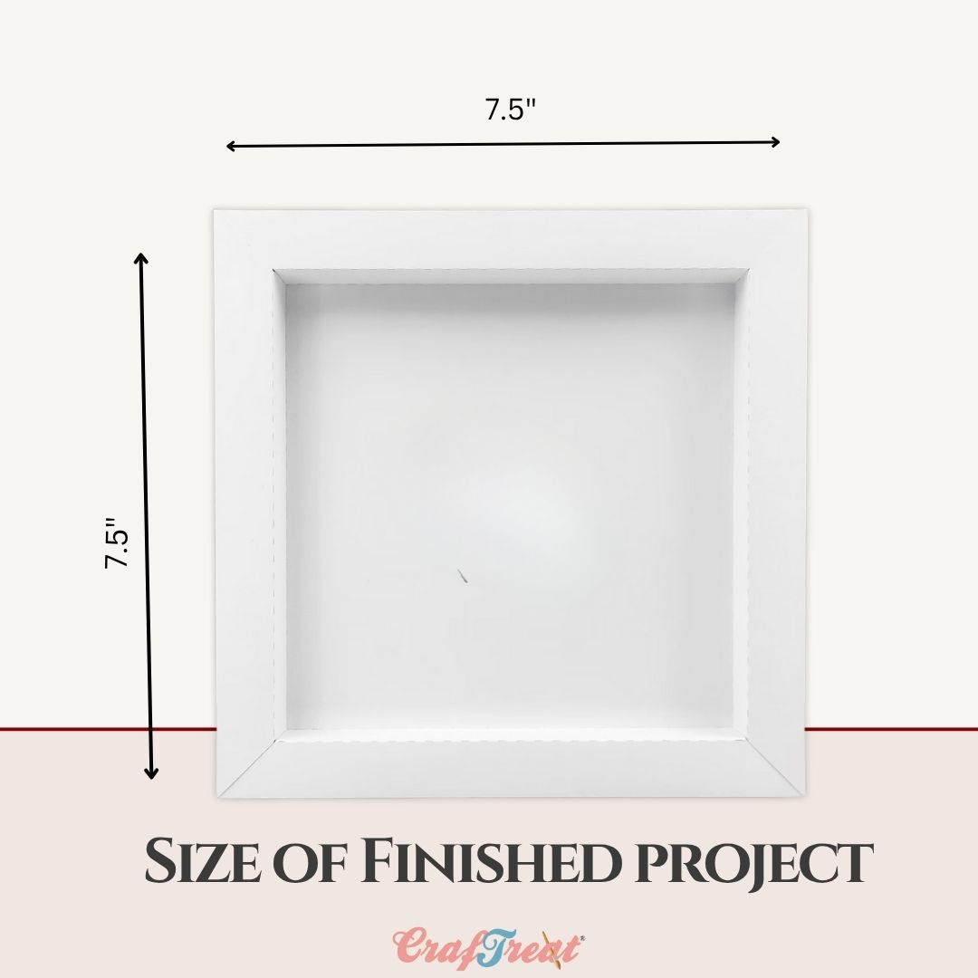 CrafTreat 3D Fold Shapes - Shadow Box White - Square 4pcs