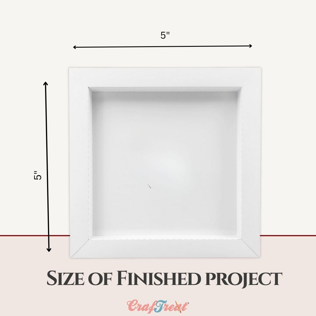 CrafTreat 3D Fold Shapes - Paper Frames White - Square 6pcs