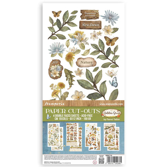 STAMPERIA PAPER CUT OUTS 4 SHEETS 15 X 30.5 CM HIDDEN GROVE -