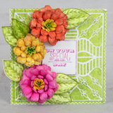 Small Garden Zinnia Cling Stamp, Die and Mold COMBO